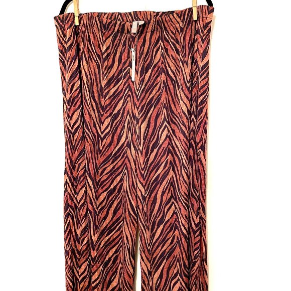 NWT - Asos - Plisee Palazzo Pants - Tiger striped - 16 Curve - Picture 1 of 6